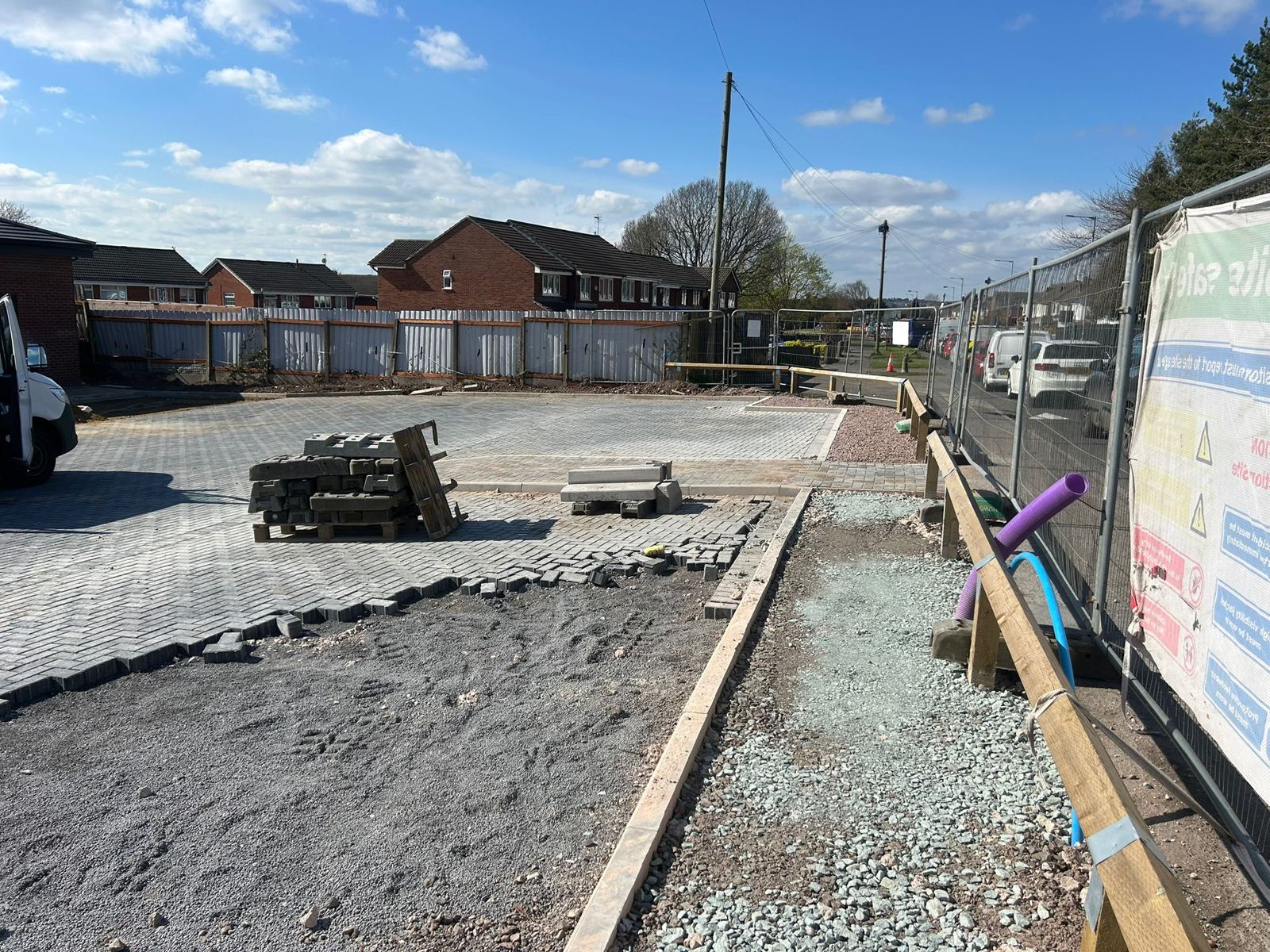 Sub-base preparation and kerbing for new paving