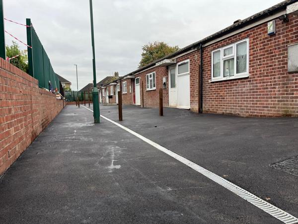 Tarmac path and pedestrian access resurfacing for a council housing scheme