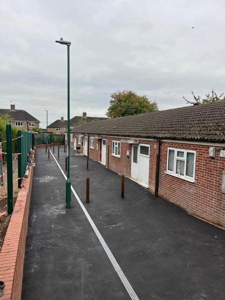 Tarmac path and pedestrian access resurfacing for a council housing scheme