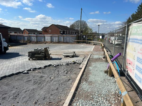 Sub-base preparation and kerbing for new paving