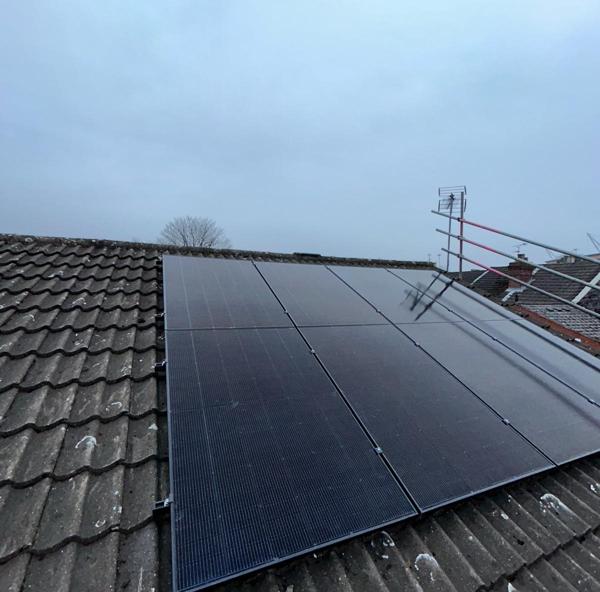 Completed solar PV install, all-black panels