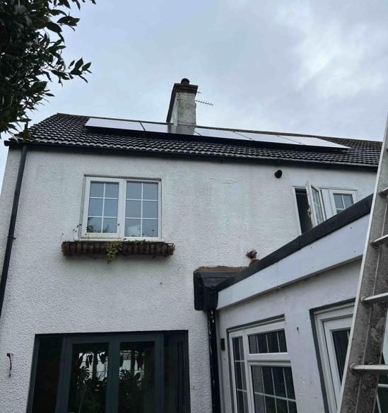Solar PV on a rear roof, north-west elevation