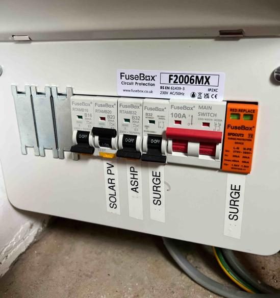 Consumer unit with solar PV and battery circuits