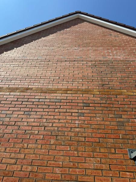 Completed brickwork to a semi-detached house