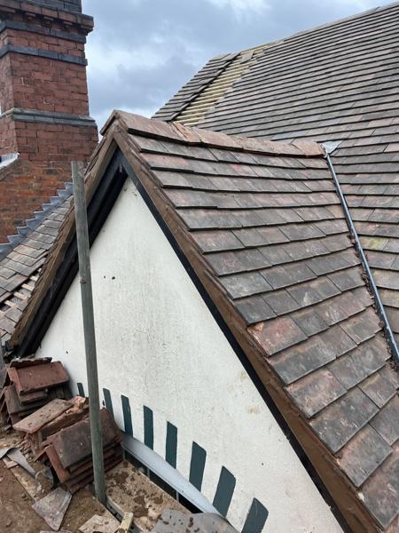 Plain tile gable with new verge – Staff4dshire Roofing Specialists