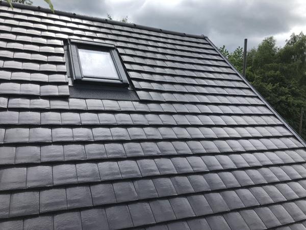 New tiled roof with roof windows and verges – Staff4dshire Roofing Specialists
