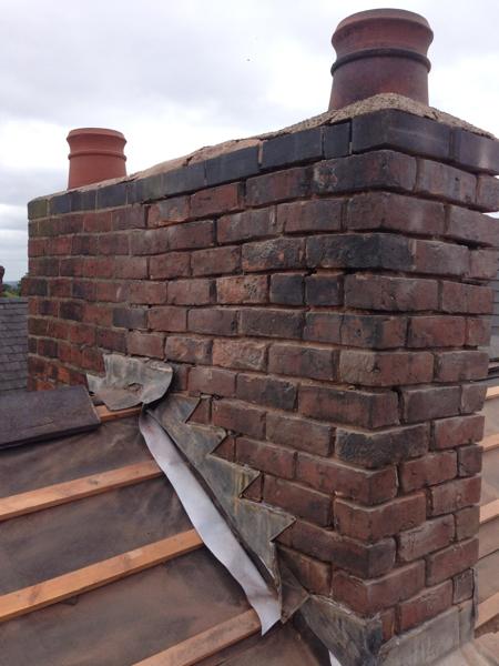 New chimney flashing and tiled roof – Staff4dshire Roofing Specialists