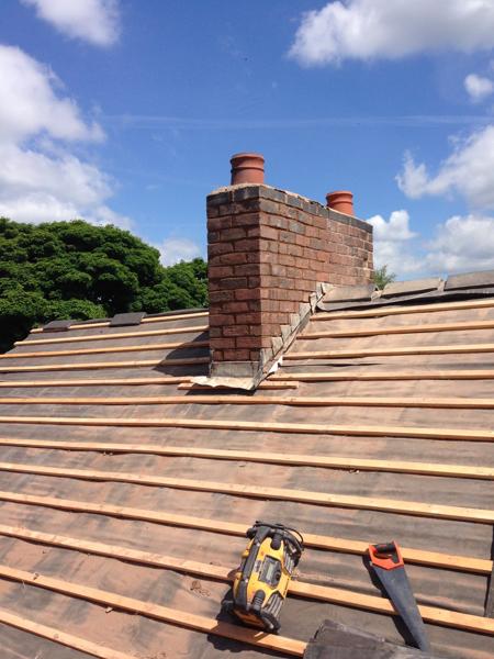 New chimney flashing and tiled roof – Staff4dshire Roofing Specialists