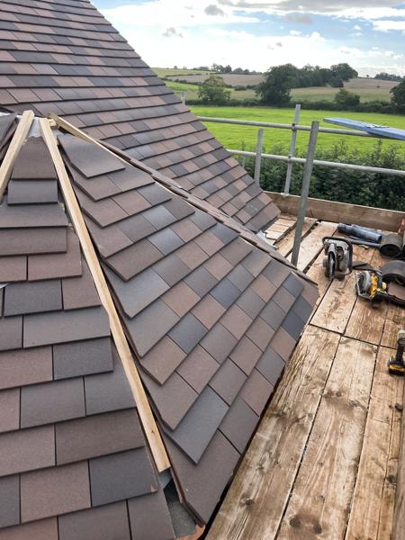 Lead valley on a new tiled roof – Staff4dshire Roofing Specialists