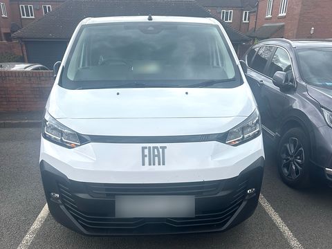 White Fiat Scudo van seen from the front